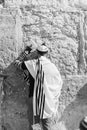 Praying at western wall in jerusalem