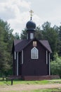 Orthodox chapel on a Sunny summer morning. Kirov region, the village of Velikoretskoye, Russia Royalty Free Stock Photo