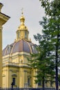 Orthodox Christian church with golden cupolas Royalty Free Stock Photo