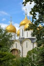 Orthodox Christian church with golden domes Royalty Free Stock Photo