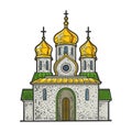 Orthodox Christian Church sketch vector