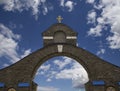 Orthodox christian cross on against the sky Royalty Free Stock Photo