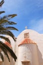 Orthodox Church behind palm tree fronds Royalty Free Stock Photo