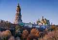 Orthodox church with a cross, autumn day