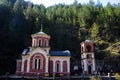 Orthodox church in forest of Mokra Gora mountain, Serbia. Royalty Free Stock Photo