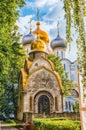 Orthodox church inside Novodevichy convent, iconic landmark in M Royalty Free Stock Photo