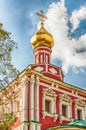 Orthodox church inside Novodevichy convent, iconic landmark in M Royalty Free Stock Photo