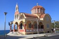 Orthodox church near sea coast, Crete, Greece Royalty Free Stock Photo