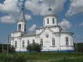 White large Orthodox Church in the village of Byki Kursk region