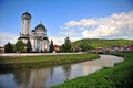 Orthodox church and panorama of Sighisoara Royalty Free Stock Photo