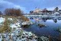 Orthodox church, russian church, first snow in village, building