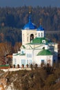 Orthodox church, russian church, first snow in village, building
