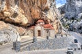 Orthodox church of Saint Nicholas the Wonderworker built into the rock, Crete, Greece Royalty Free Stock Photo