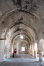 Orthodox church of Saint Panteleimon with man praying