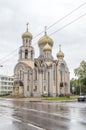 Orthodox Church of St. Michael and St. Constantine at rainy day in Vilnius, Lithuania.