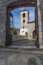 Orthodox church with stone roof in village of Theologos,Thassos island, Greece Royalty Free Stock Photo