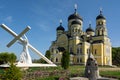 Orthodox church at the territory of Hincu Monastery in Moldova Royalty Free Stock Photo
