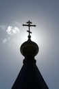 Orthodox church top coupola Royalty Free Stock Photo