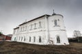 Holy Trinity Church, Krasnoyarsk Territory, under a gray sky Royalty Free Stock Photo