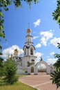 Orthodox Church among the vegetation in Surgut Khanty-Mansiysk district of Russia
