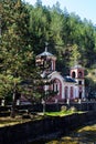 Orthodox church in forest of Mokra Gora mountain, Serbia. Royalty Free Stock Photo