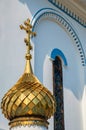 Orthodox cross at church dome Royalty Free Stock Photo