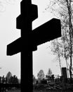 orthodox cross on the grave Royalty Free Stock Photo