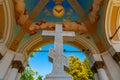 Orthodox cross at grounds of monastery of Saint Michael in Kiev, Ukraine