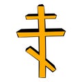 Orthodox cross icon cartoon Royalty Free Stock Photo