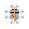 Orthodox cross icon, comics style Royalty Free Stock Photo