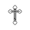 Orthodox cross icon. Flat design. Vector illustration Royalty Free Stock Photo