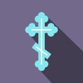 Orthodox cross icon, flat style Royalty Free Stock Photo