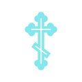 Orthodox cross icon, flat style Royalty Free Stock Photo