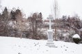 Orthodox Cross, near Grgeteg Monastery, on the Fruska Gora mountain , Serbia