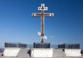 Orthodox cross. Russia. White mountain