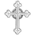 Orthodox cross sketch Royalty Free Stock Photo