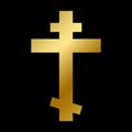 Orthodox cross symbol isolated christ church sign