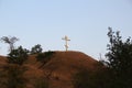 Orthodox Cross on top of the hill Royalty Free Stock Photo