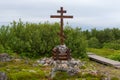 Orthodox cross on Zayatsky Island