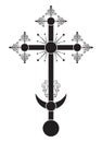 Orthodox crucifix, one of the variations, usually is installed on the church dome. Royalty Free Stock Photo