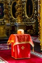 Orthodox Easter. In the center of the temple is a festive cake Royalty Free Stock Photo