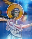 Orthodox fresco of archangel gabriel, Royalty Free Stock Photo