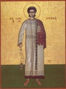 Orthodox icon of the Byzantine style St. Stephen Royalty Free Stock Photo