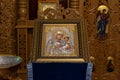 Orthodox Icon of Virgin Mary on Church Pulpit