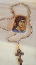Orthodox icon cros Painted stone Archangel Gabriel Royalty Free Stock Photo
