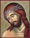 Orthodox icon of Jesus Christ in the crown of thorns