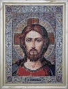 The Orthodox icon of Jesus Christ, 3D diamond goblen Royalty Free Stock Photo