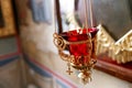 Orthodox icon lamp. Church oil. Church attribute. Royalty Free Stock Photo