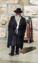 Orthodox jewish man prays at the Western Wall Royalty Free Stock Photo