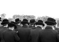 Jews, jewish, judaism, hasidim,prayer, back, behind Royalty Free Stock Photo